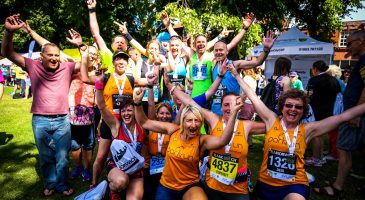 The runners in the race village