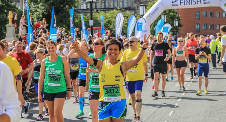 Celebrations at the finish line