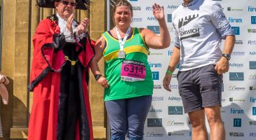 Sandra with Grant Holt and the Mayor