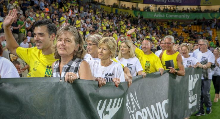 Volunteers Team CSF Run Norwich 2018 Carrow Road Preston North End parade