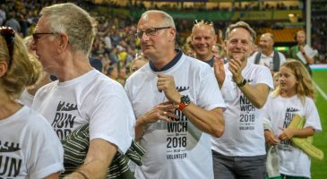 Volunteers Team CSF Run Norwich 2018 Carrow Road Preston North End parade