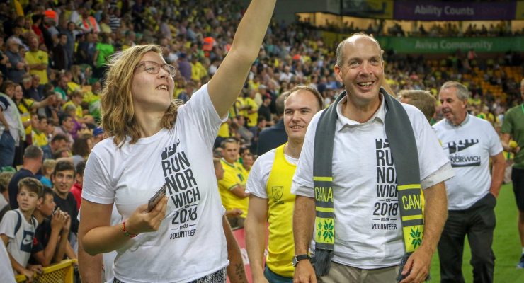 Volunteers Team CSF Run Norwich 2018 Carrow Road Preston North End parade Leande
