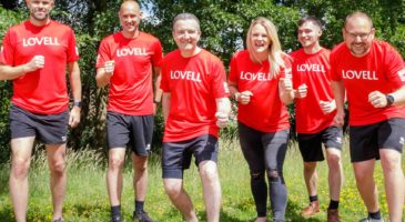 Team Lovell swap construction boots for trainers to prepare for Run Norwich