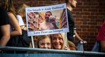 People with sign