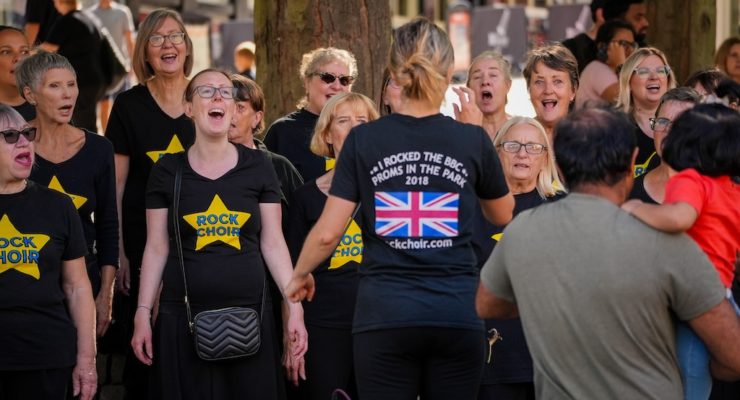 Rock choir singing