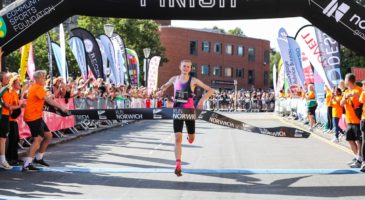 finish line at Run Norwich 