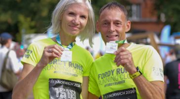 Runners with medals